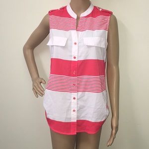 Notations Button Down Tank Top